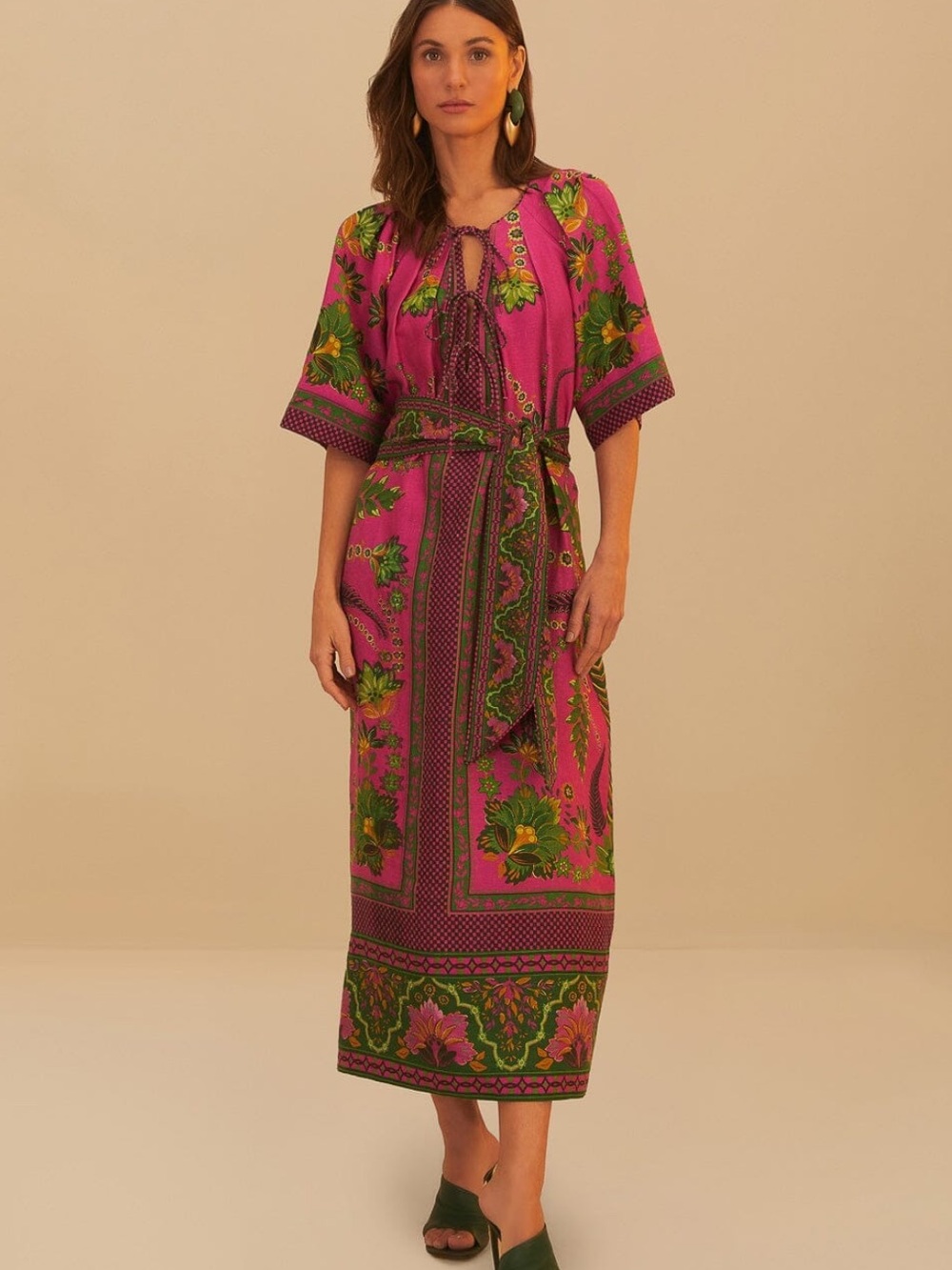 FARM Rio pink Ana tapestry dress